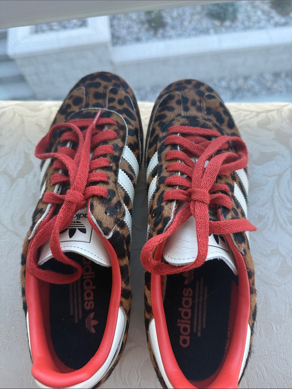adidas Leopard Print Sneakers with Red Laces - Picture 3 of 5